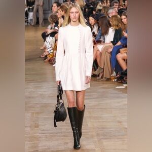 Chloe Fall/Winter 2015 White Crepe Mini Dress